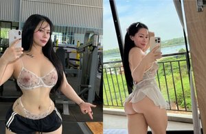 Chị PT tập gym mông bự gạ phi công trẻ cu to